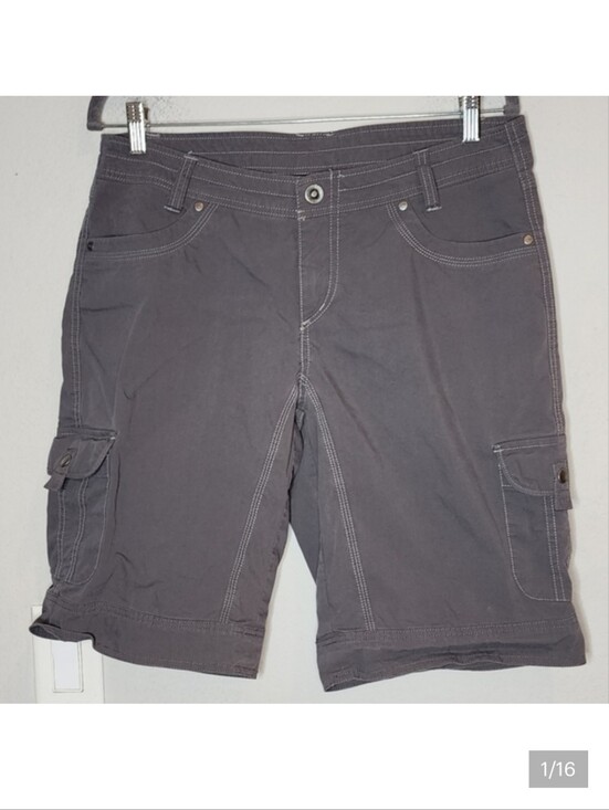 Kuhl Pants - Kuhl Splash Cargo Bermuda Hiking Grey Shorts 6 Pockets Women's Size 12